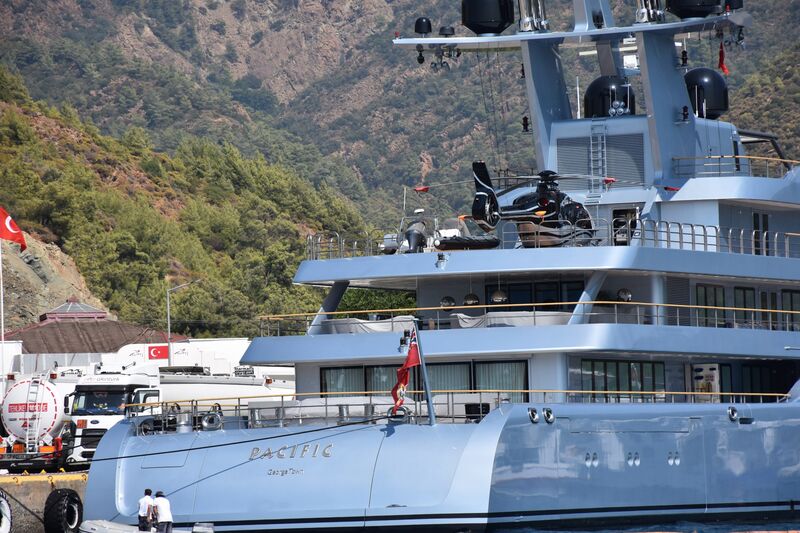 Mega yatch 'Pacific' arrives at Turkey's Marmaris