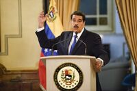 President Nicolas Maduro Holds Press Conference As Bridge Blockade Stifles Humanitarian Aid