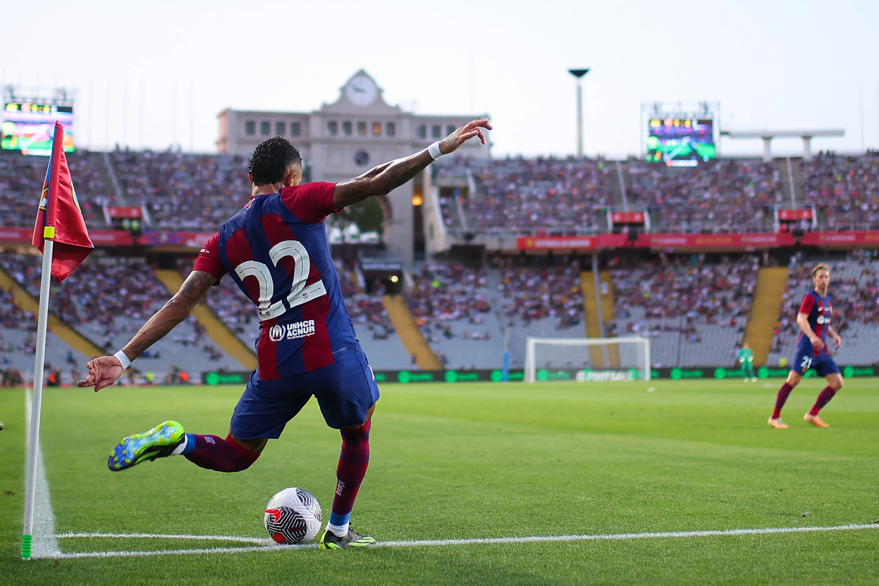 Raphael Dias Belloli 'Raphinha' of FC Barcelona during a match between FC Barcelona and Tottenham Hotspur in Barcelona, on Aug. 8.