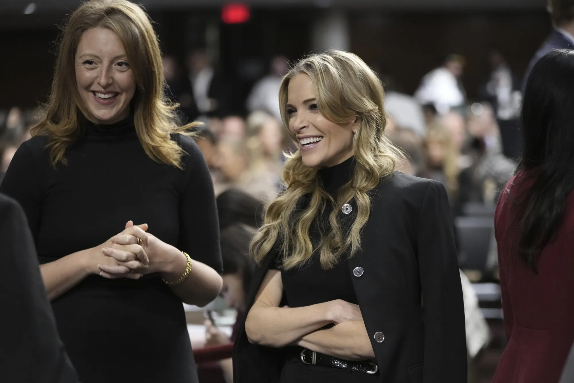 Dr. Casey Means and Megan Kelly attend a confirmation hearing for Robert F. Kennedy Jr at the Capitol in Washington on Jan. 29.