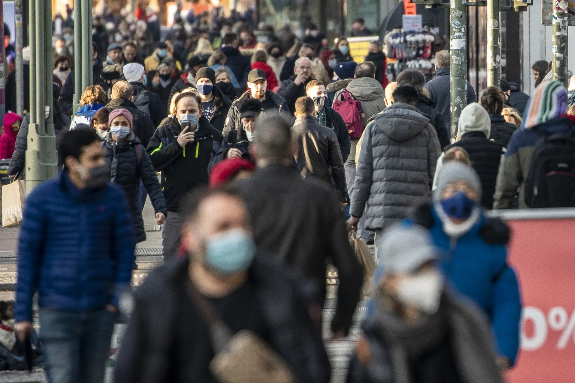 Shoppers walk along Kurfurstendamm in central Berlin on Dec. 6.