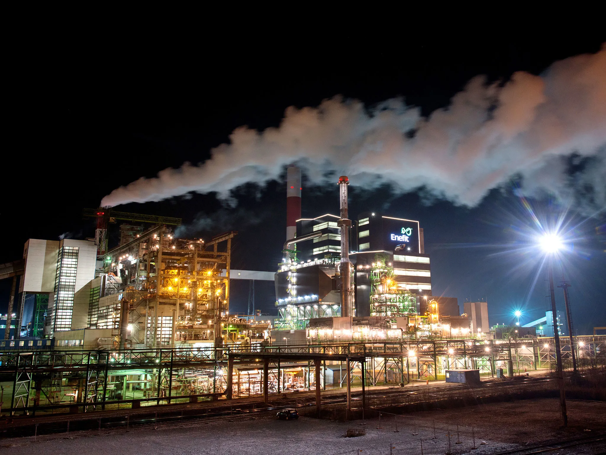 Eesti Energia is one of the world's largest oil shale to energy companies with an annual production of around 1.3 million barrels of shale oil. The facility is in Narva, Estonia, on Nov. 19. 2014.
