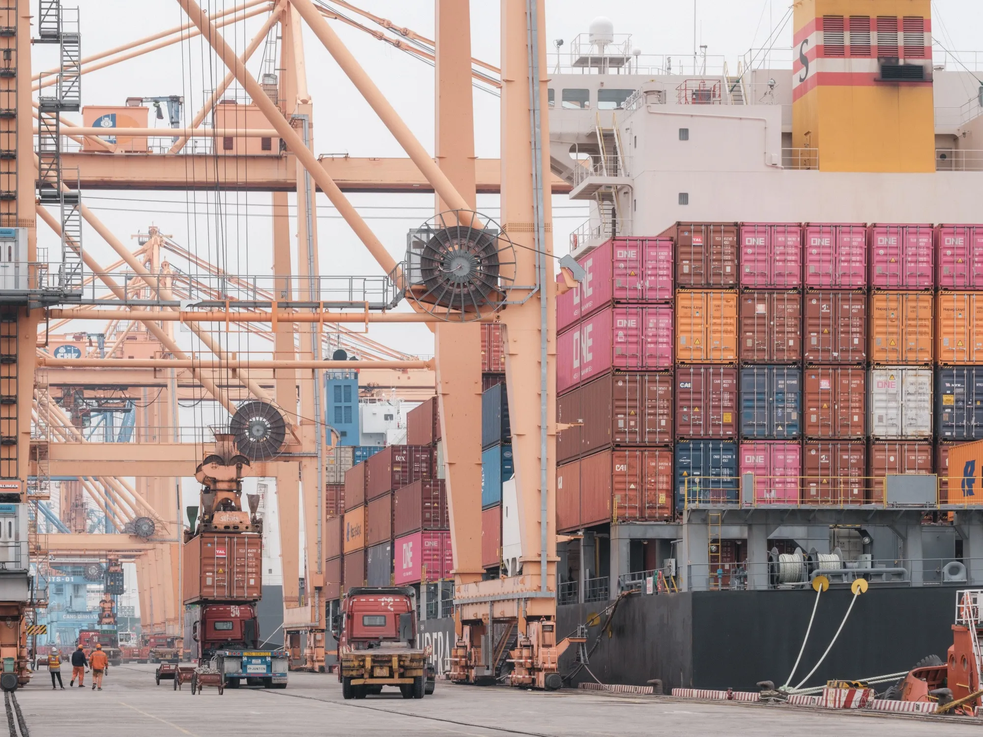 Operations at a container terminal at Haiphong Port in&nbsp;Vietnam.