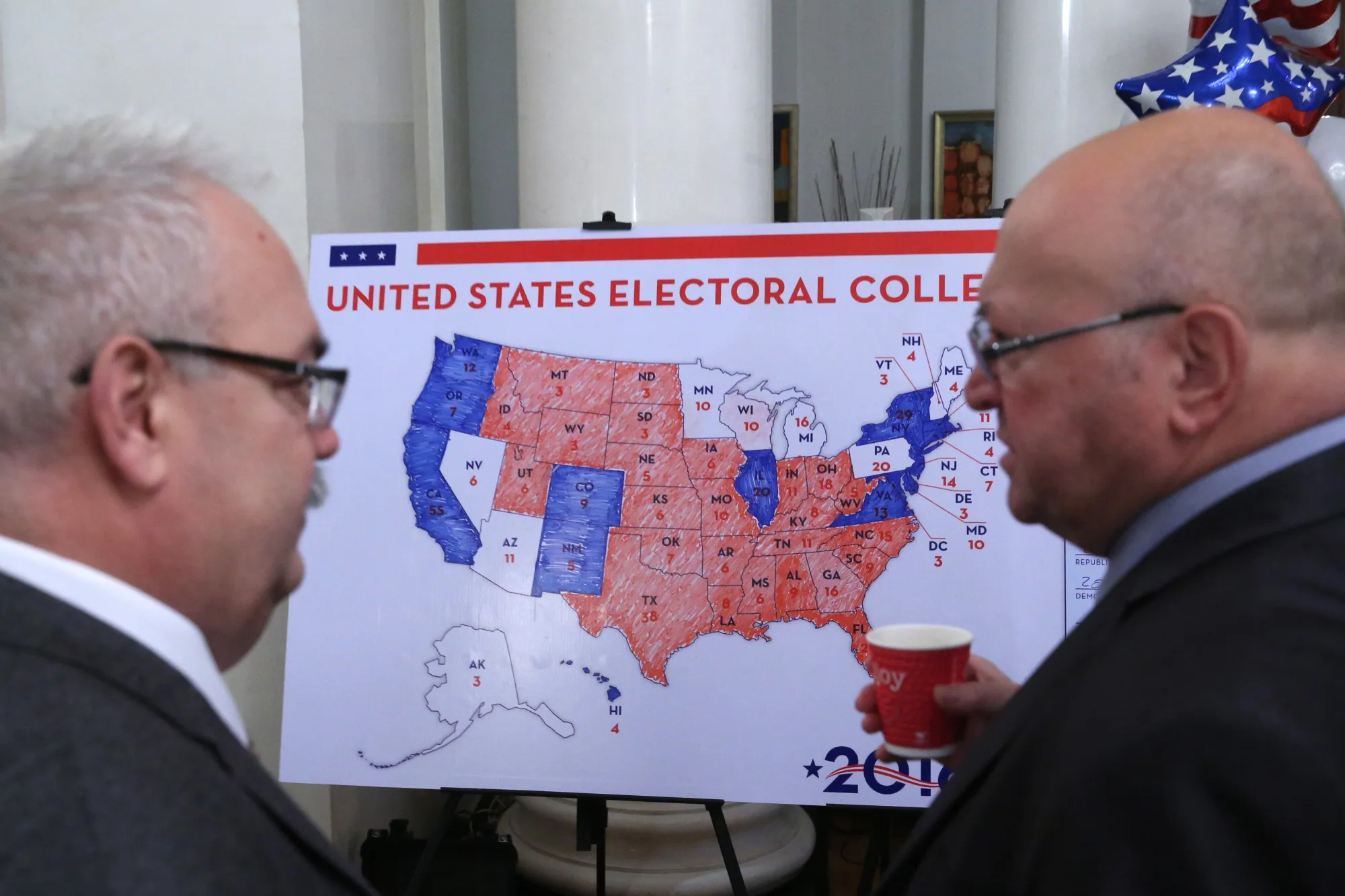 “There are more of the red ones, but they don’t have as many people in them.”