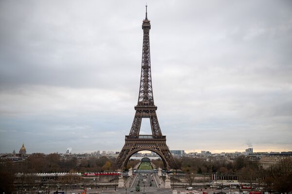 The Eiffel Tower in Paris, France. 