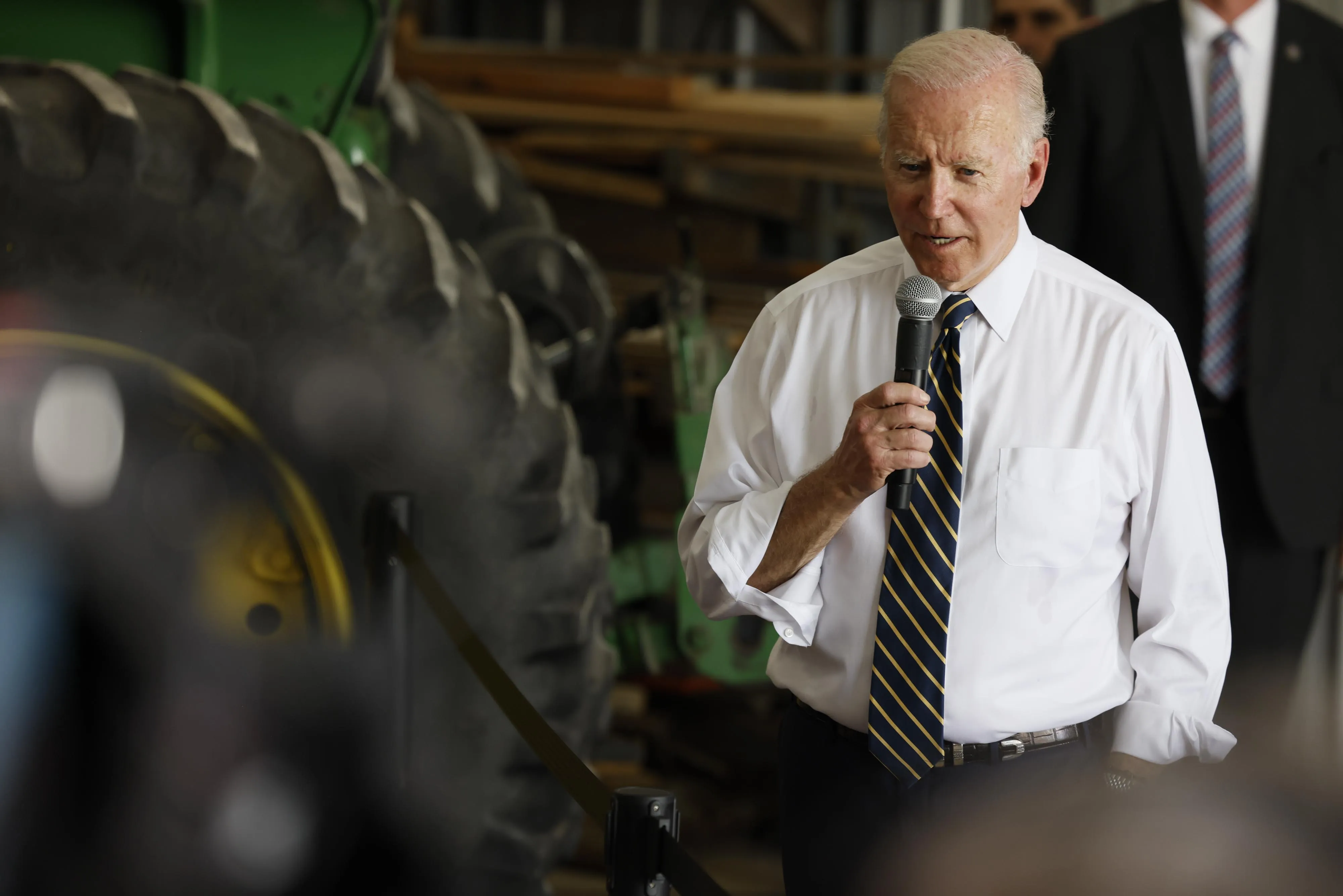 President Joe Biden speaks during a visit to a family farm in Kankakee, Illinois,&nbsp;in&nbsp;May.