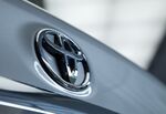 The Toyota Motor Corp. logo is displayed on the company's Corolla sedan at its head offices in Tokyo, Japan, on Monday, Nov. 5, 2012.