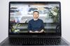 Jack Ma speaking through a laptop screen