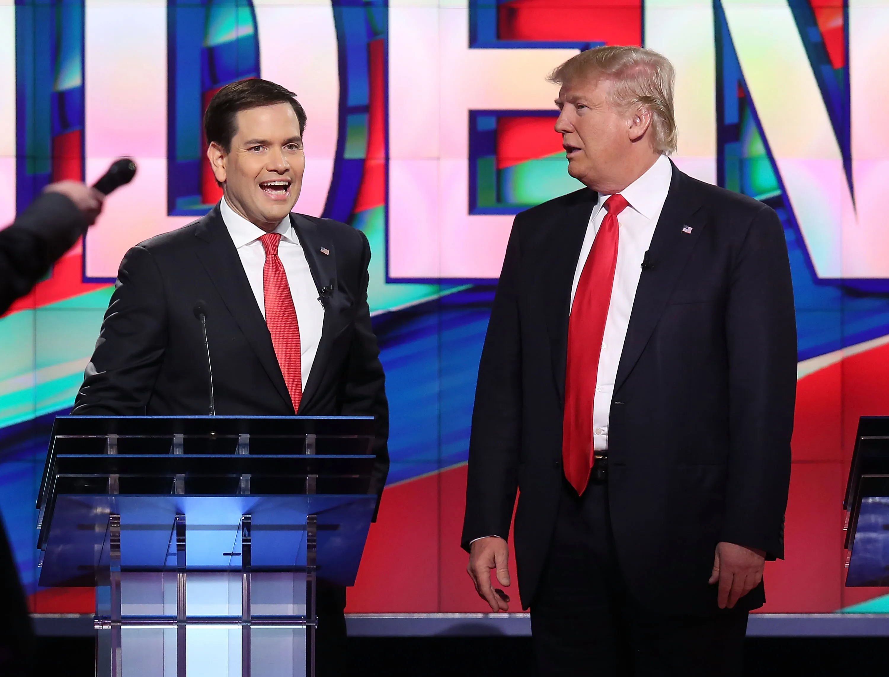 Marco Rubio and Donald Trump in 2016.
