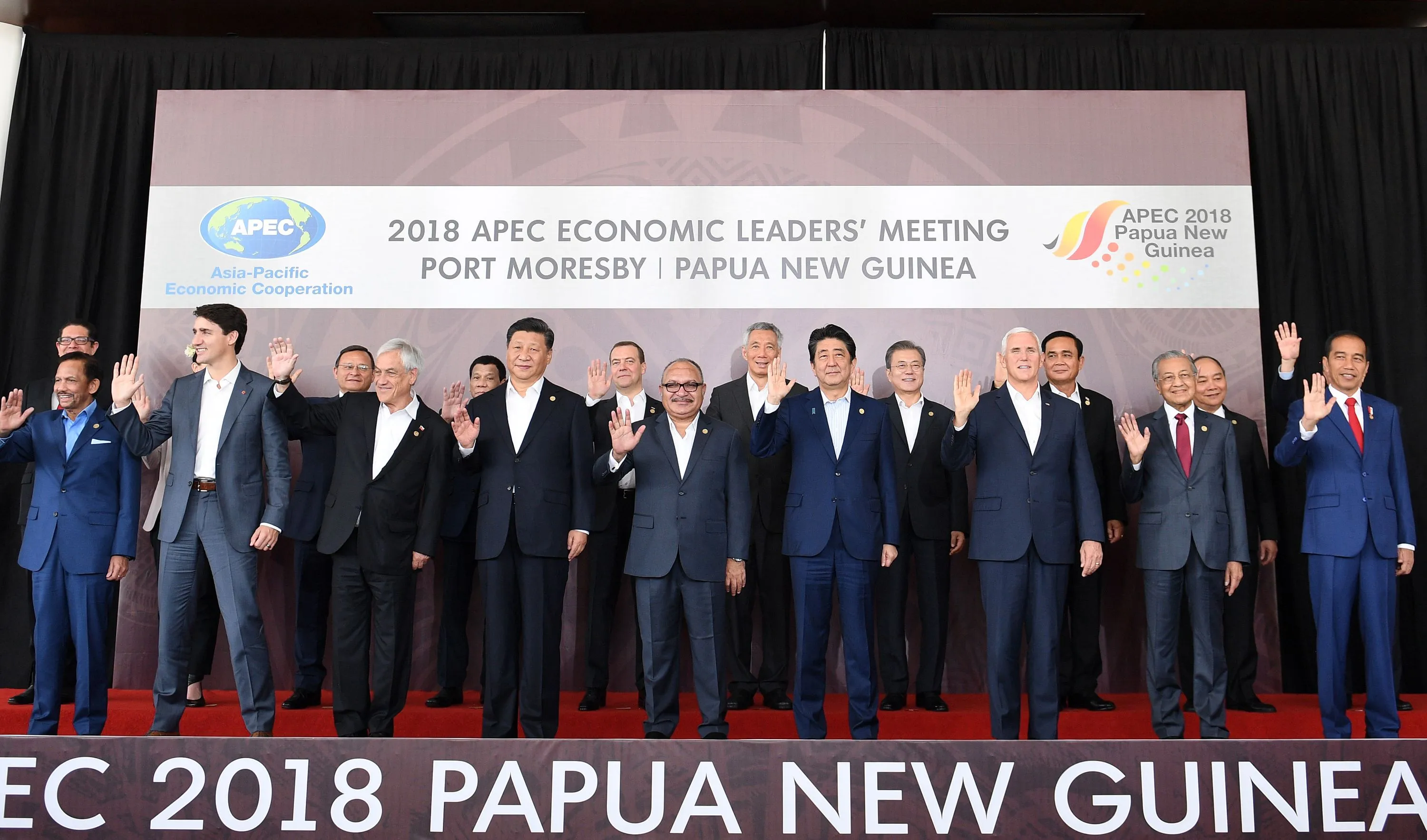World leaders pose for a "family photo" during the APEC Summit in Port Moresby on Nov. 18.