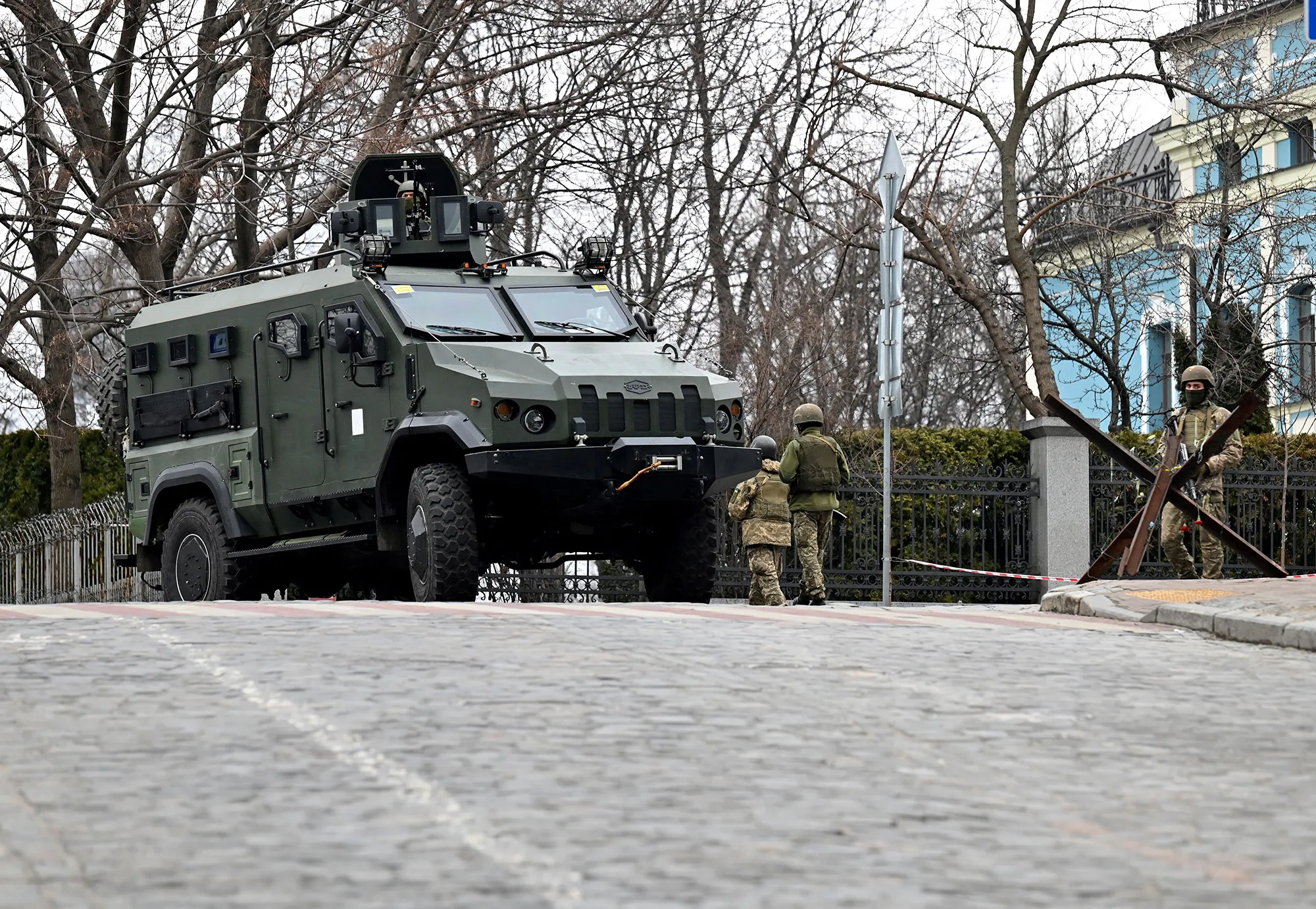 Ukrainian Military Forces in Kyiv on Feb. 24.
