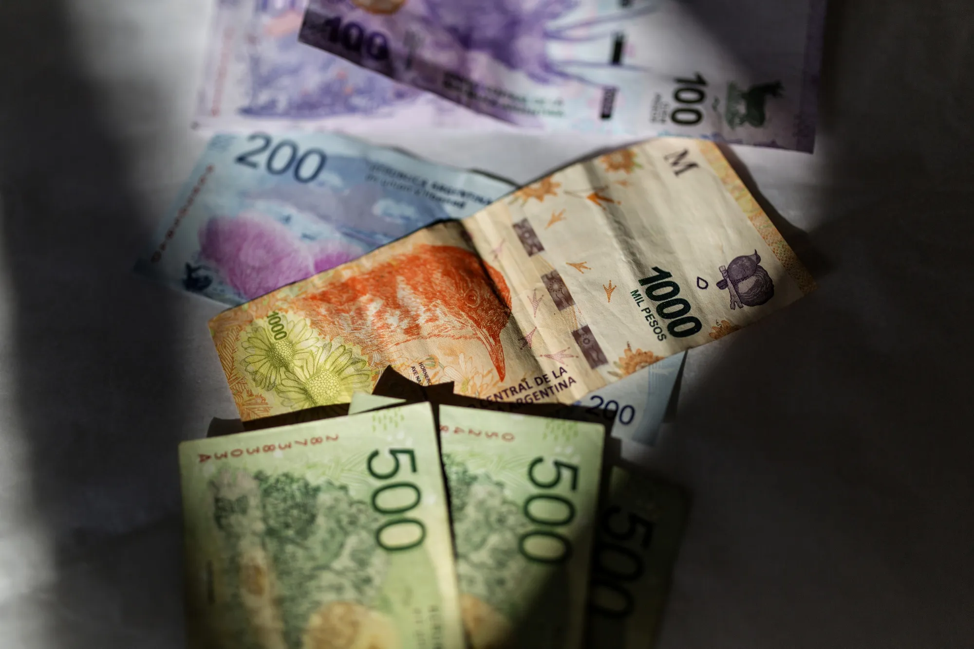 Argentine peso banknotes.&nbsp;