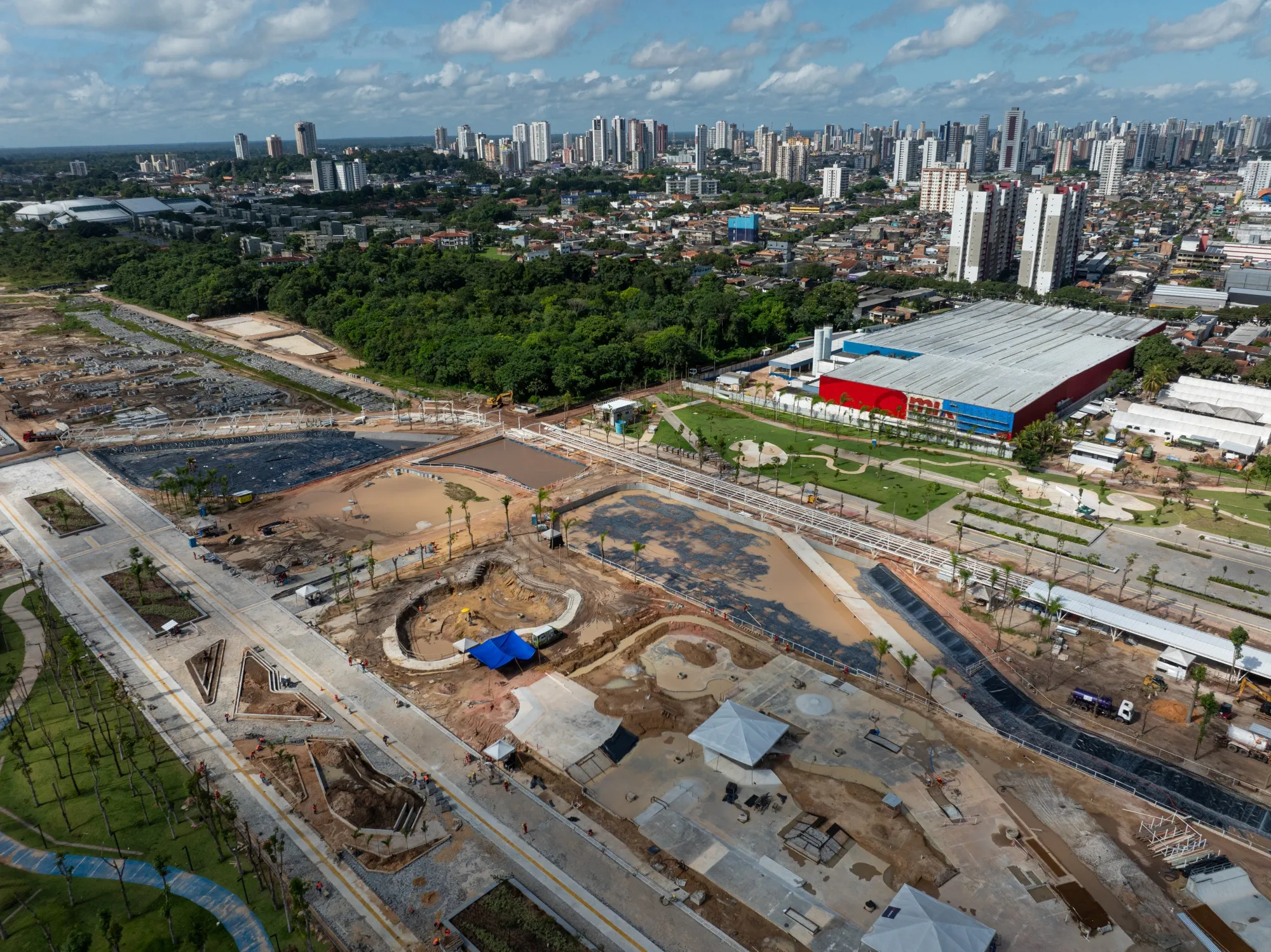 The Parque da Cidade, the main venue for the COP30 summit, under construction in Belem in May.