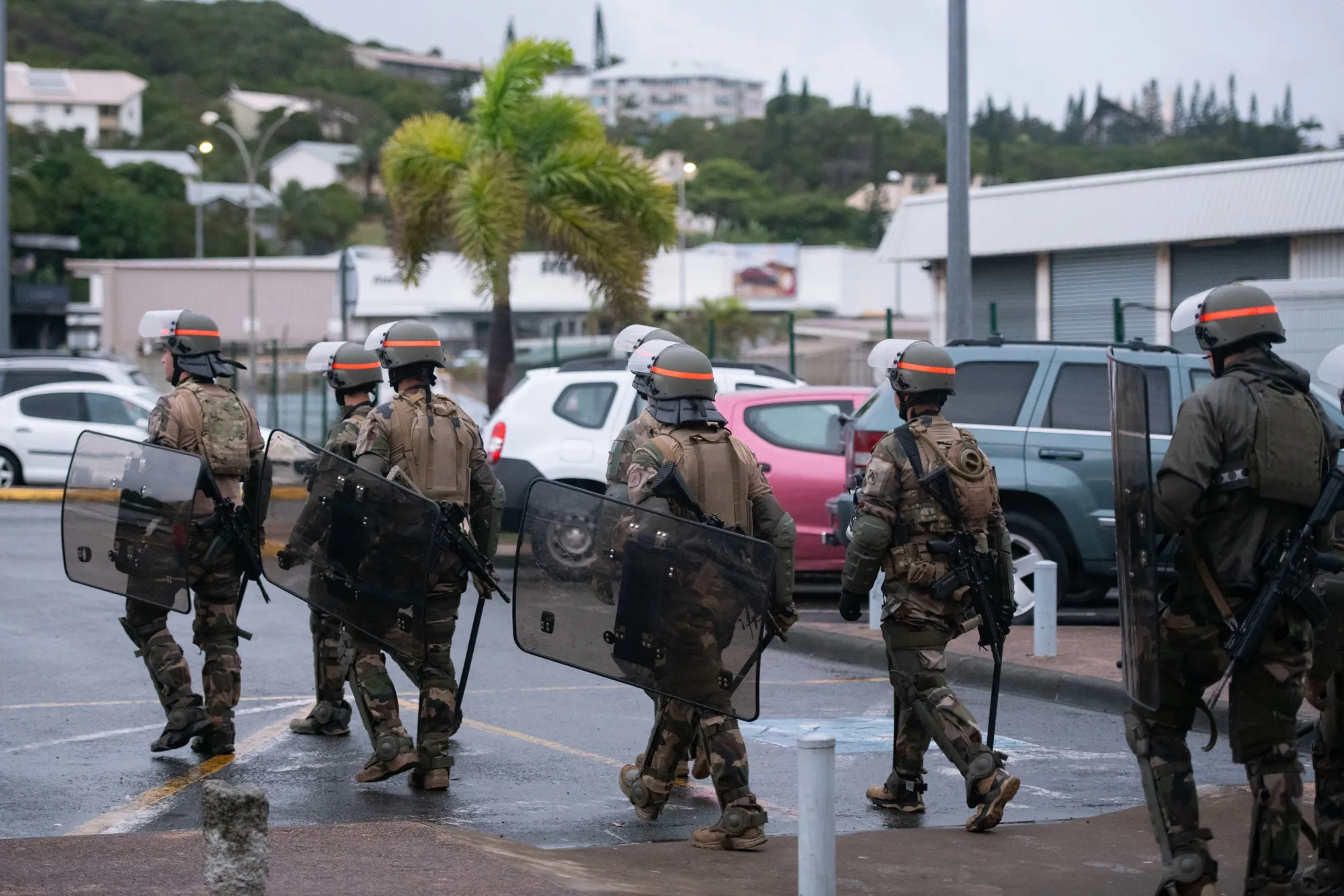 French soldiers at Magenta airport in Noumea, on May 17.