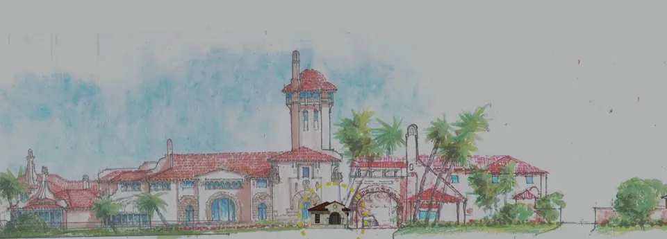 A rendering of proposed plans for the new Mar-a-Lago, guardhouse.