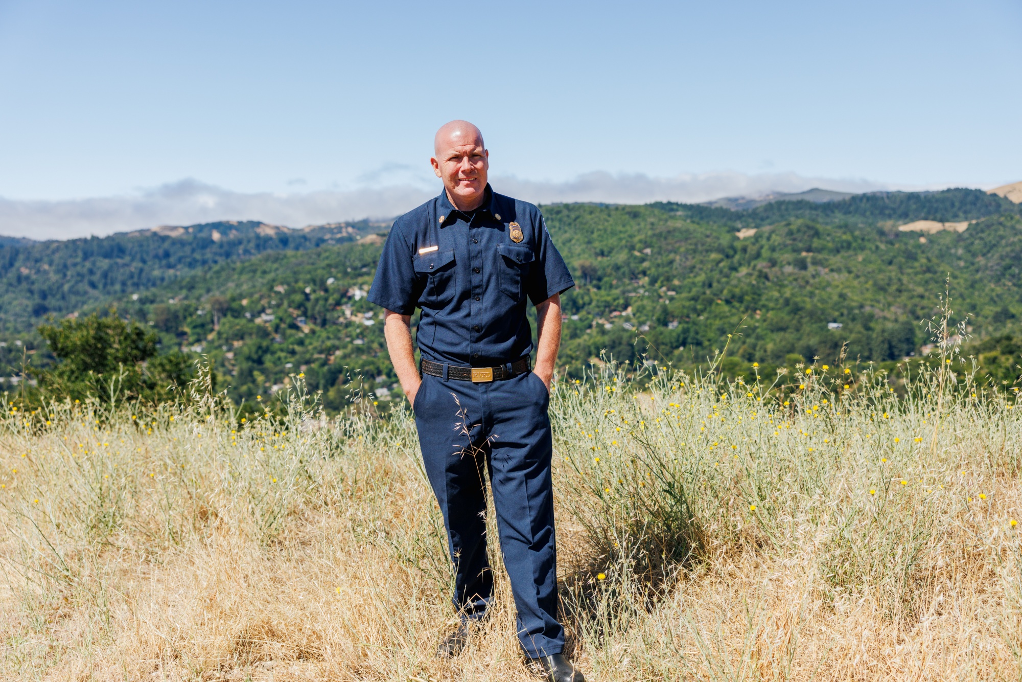 Dan Mahoney, the fire chief for the Ross Valley Fire Department, in Fairfax, California. Photographer: Jonah Reenders/Bloomberg