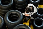 An employee performs a quality control check on newly manufactured automobile tires in the storage area at the Hankook Tire Co. Ltd. manufacturing plant in Racalmas, Hungary, on Wednesday, August 24, 2016. With consumer prices falling, Hungarian central bankers are ramping up unconventional easing to avert having to further lower the benchmark rate, which they've said they want to keep unchanged for a sustained period.
