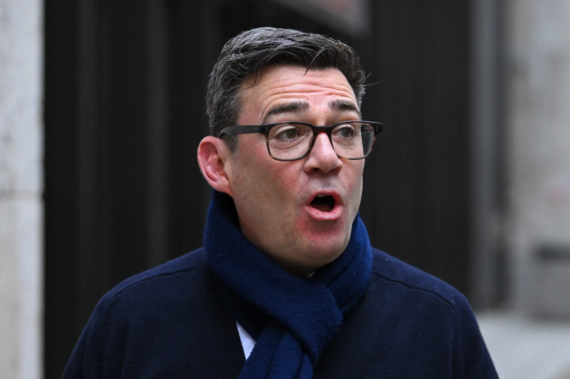 Andy Burnham after speaking in London on May 12.