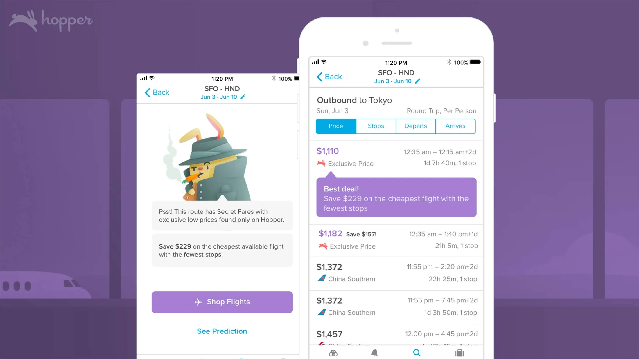 The Hopper&nbsp;app.