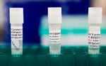 Three potential coronavirus, COVID-19, vaccines are kept in a tray at Novavax labs in Rockville, Maryland on March 20, 2020, one of the labs developing a vaccine for the coronavirus, COVID-19. (Photo by ANDREW CABALLERO-REYNOLDS / AFP) (Photo by ANDREW CABALLERO-REYNOLDS/AFP via Getty Images)
