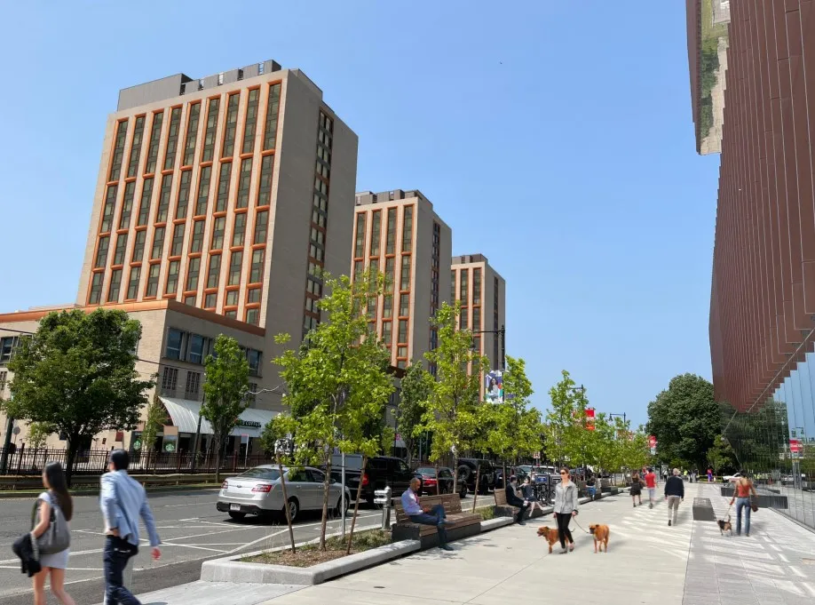 A rendering of the remodeled Warren Towers in Boston, Massachusetts.
