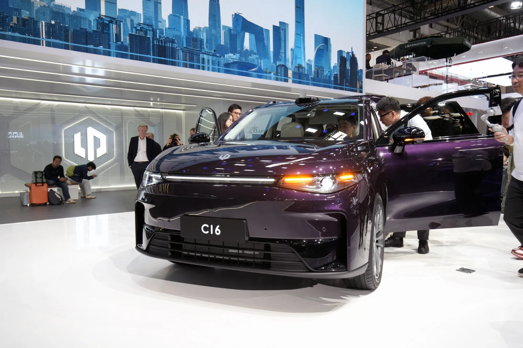 A Leapmotor C16 electric sport utility vehicle during the Beijing Auto Show.