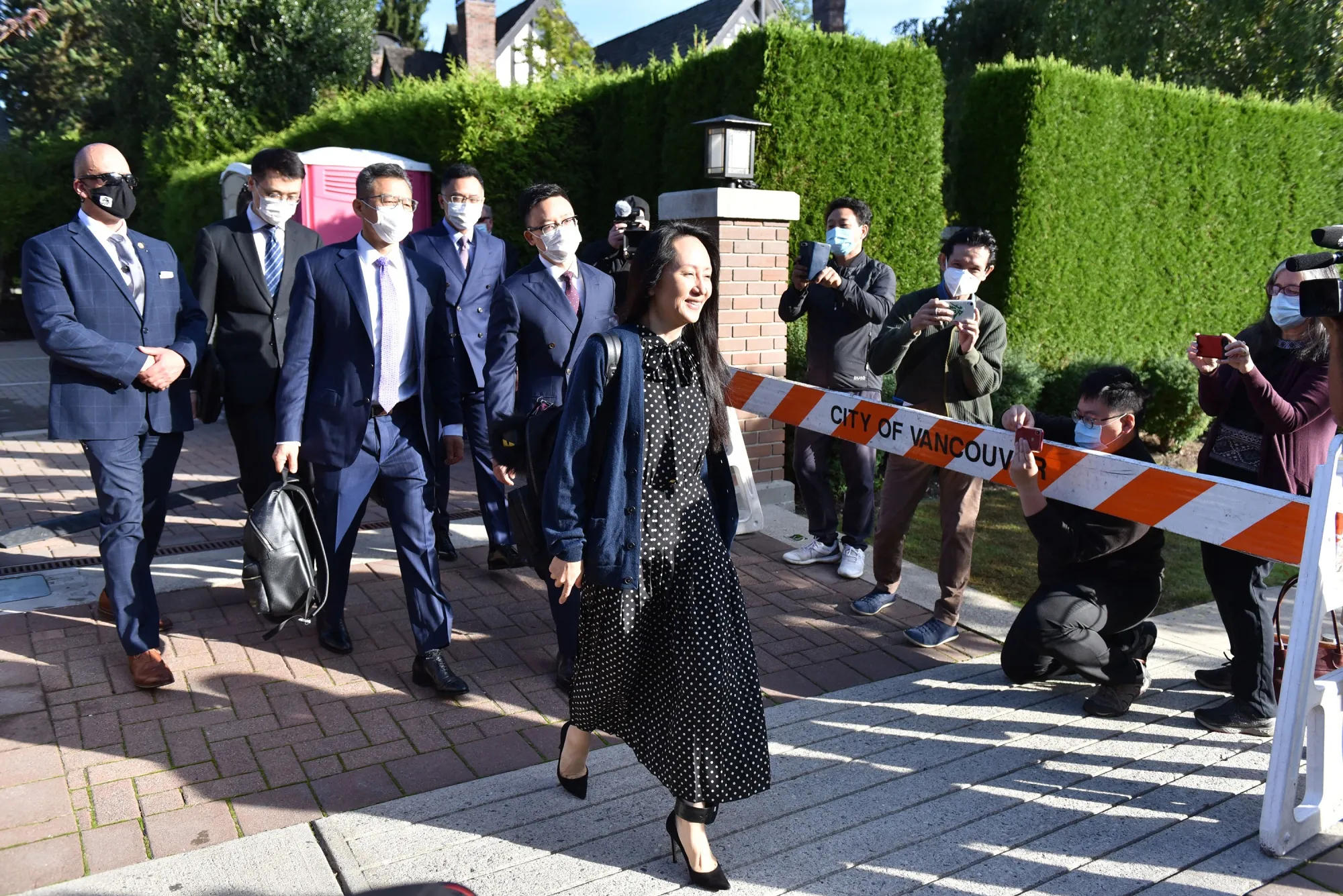 Meng Wanzhou leaves her home in Vancouver, Canada, on Sept. 24, 2021.
