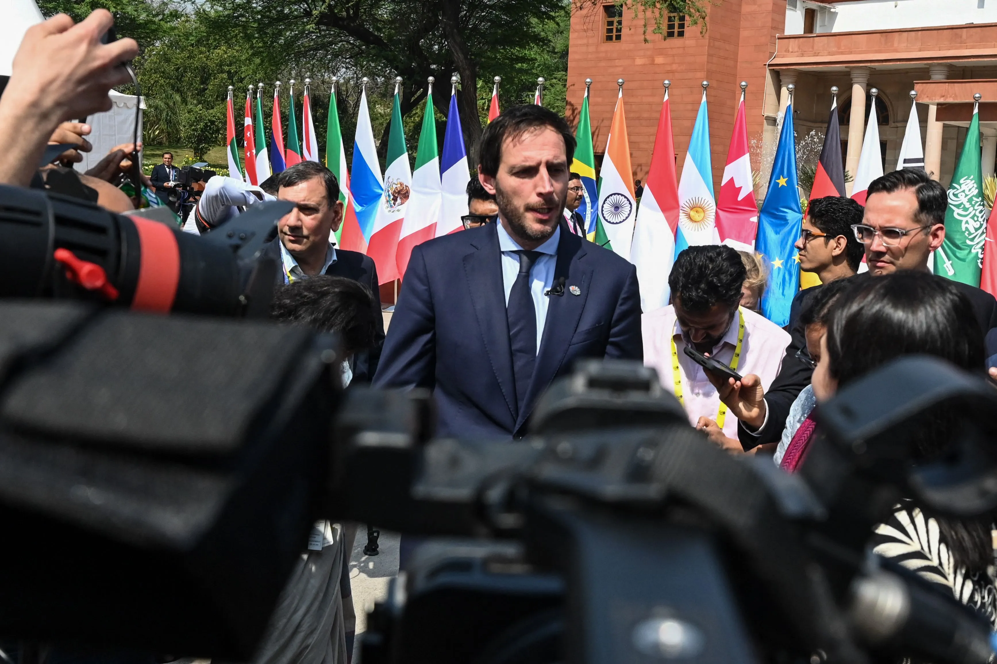 Wopke Hoekstra attends the G20 foreign ministers' meeting in New Delhi on March 2.