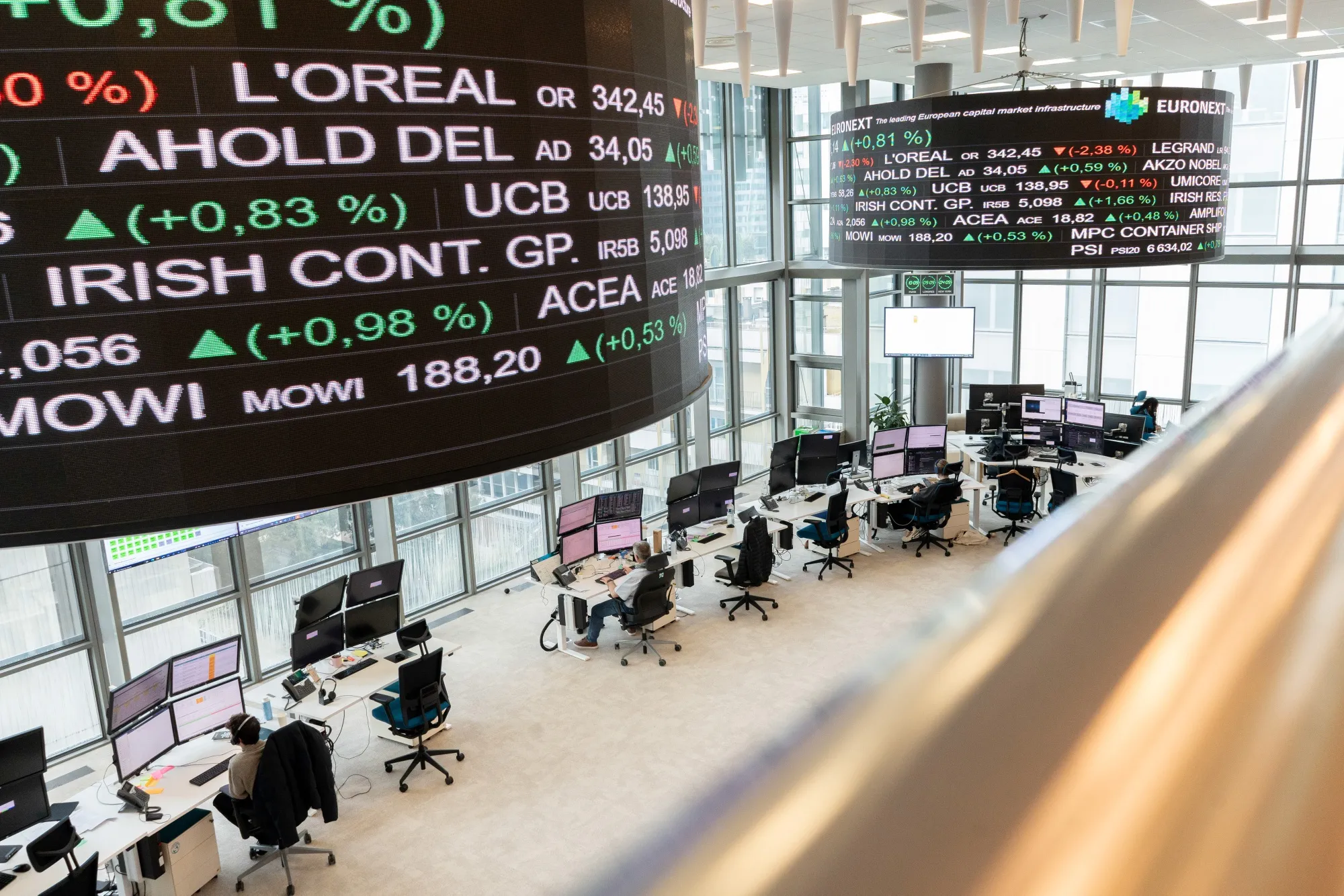 The Euronext NV stock exchange in Paris.