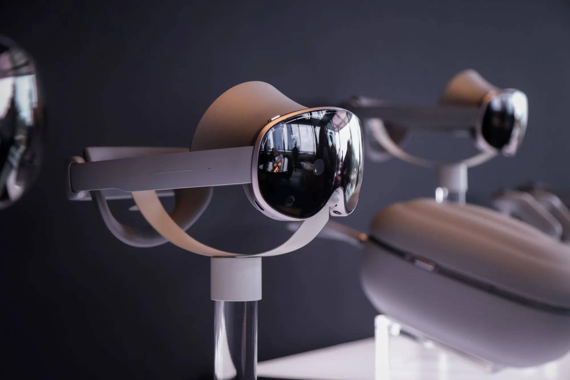 The Galaxy XR mixed-reality headset during a media preview in New York on Oct. 14.