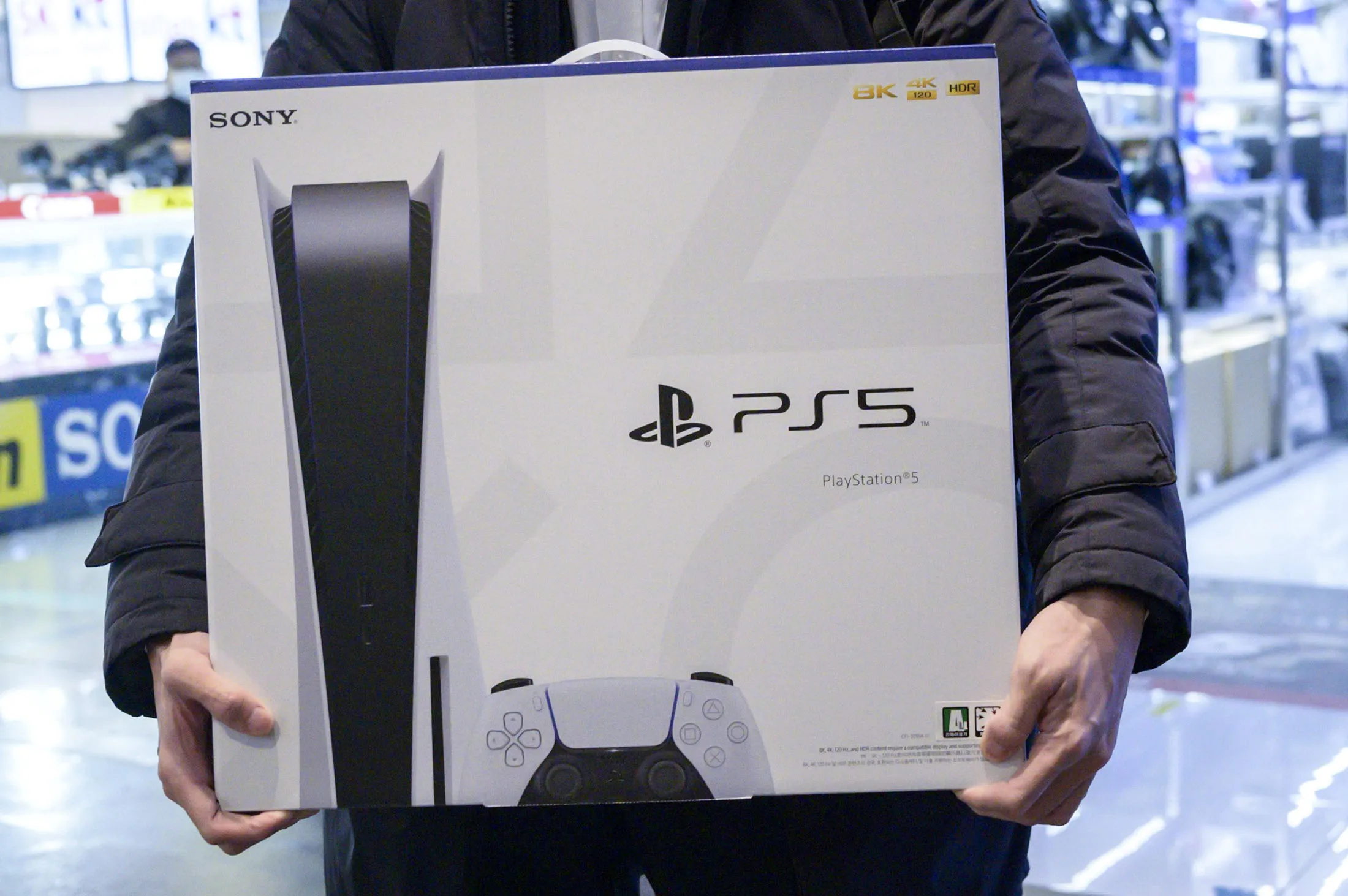 This shopper was one of the lucky ones. He got his PlayStation 5.