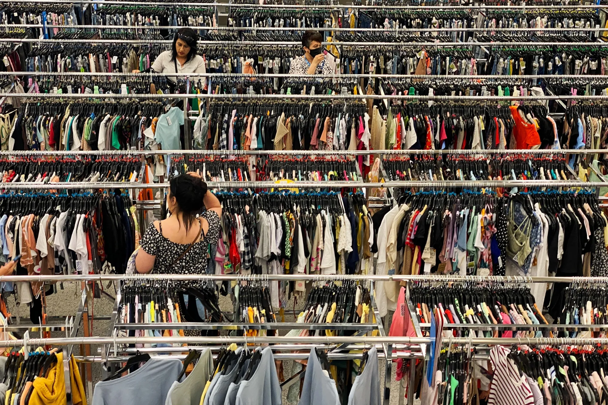 Customers browse through&nbsp;clothing&nbsp;racks in Las Vegas, Nevada.