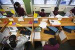 Students at their desks at Newark Prep Charter School in New Jersey. The state's public schools are among the nation's most segregated for black and Latino students.
