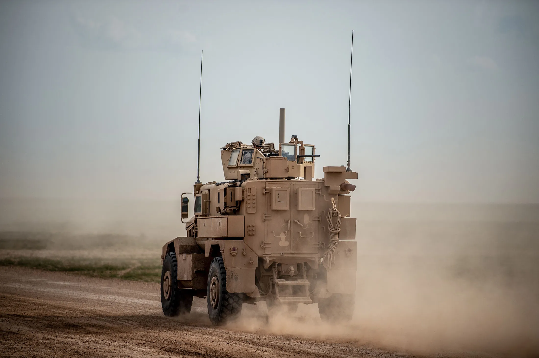 A US armored vehicle in Syria on Feb 21.