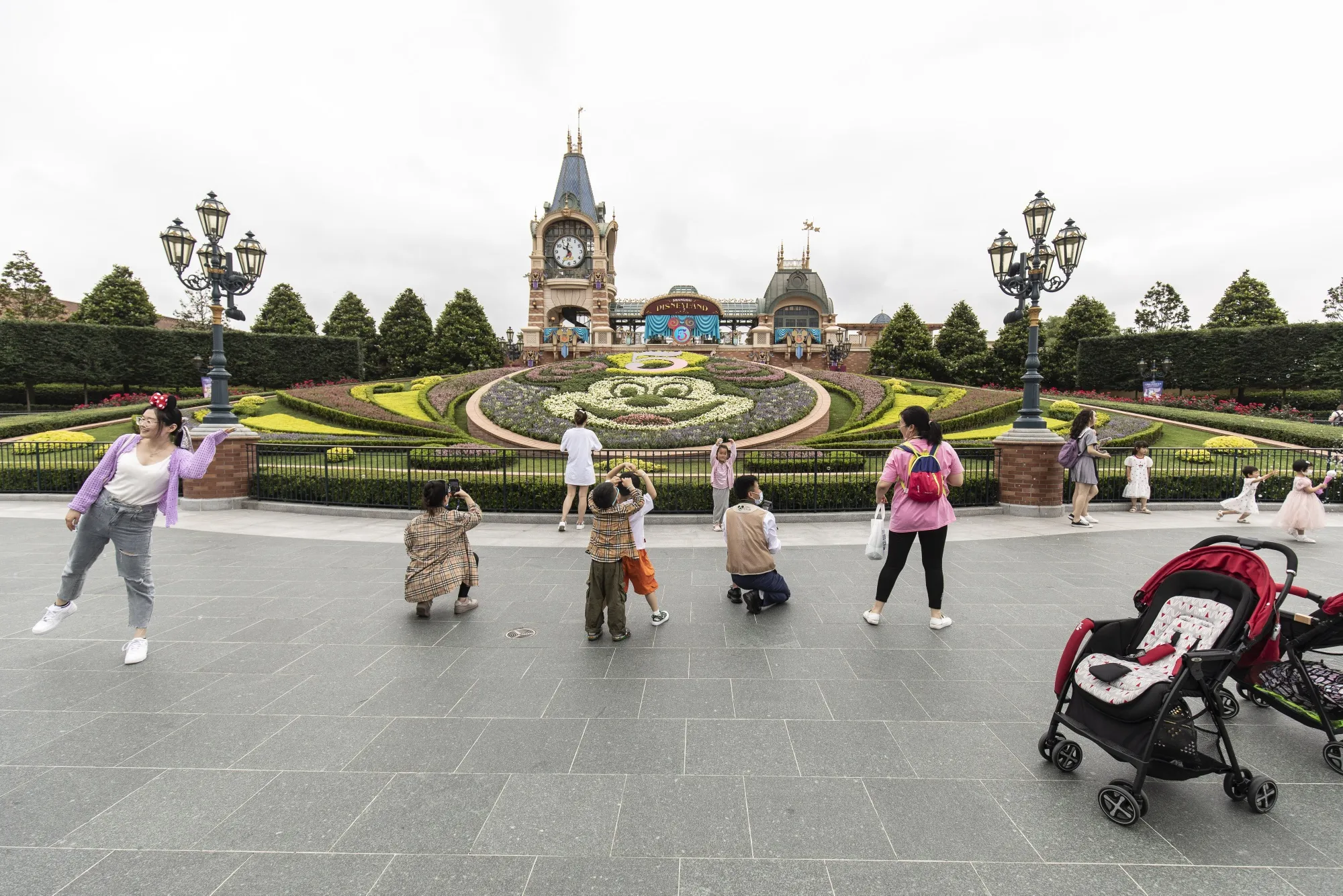 Visitors at the Shanghai Disneyland theme park in 2021.