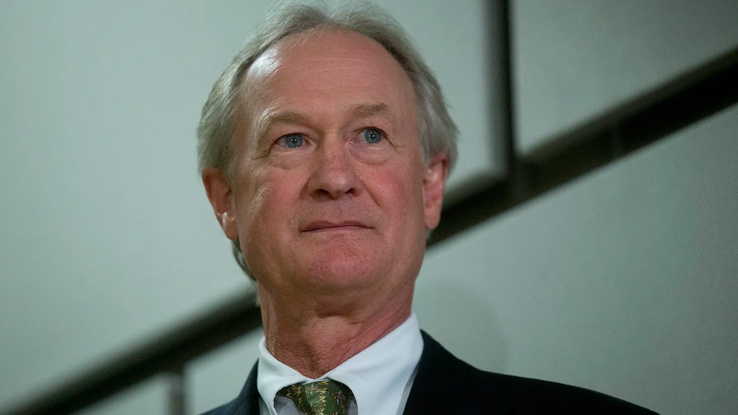 Lincoln Chafee, former governor of Rhode Island, waits to speak to announce he will seek the Democratic presidential nomination at the George Mason University School of Policy, Government, and International Affairs in Arlington, Virginia, U.S., on Wednesday, June 3, 2015.
