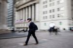Pedestrians near the New York Stock Exchange (NYSE) in New York, US, on Thursday, April 10, 2025. Risk appetites vanished on Wall Street after the biggest burst of buying in years, with stocks falling even after subdued inflation data extended a bounce in Treasuries. Photographer: Michael Nagle/Bloomberg