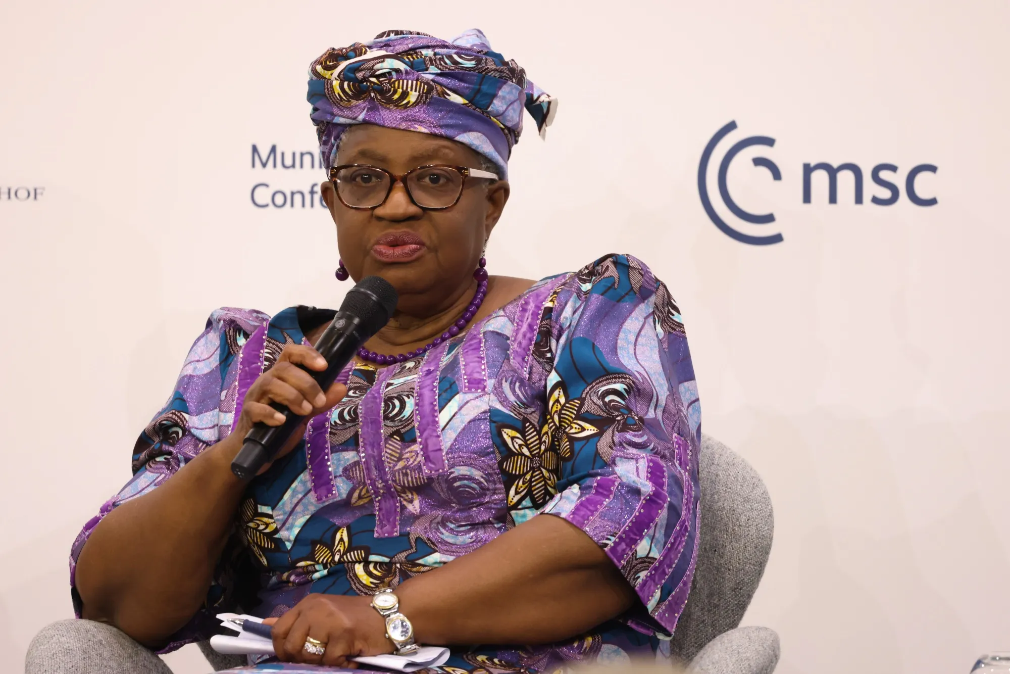 Ngozi Okonjo-Iweala, director-general of the World Trade Organization, at the Munich Security Conference in Germany on Feb. 13.