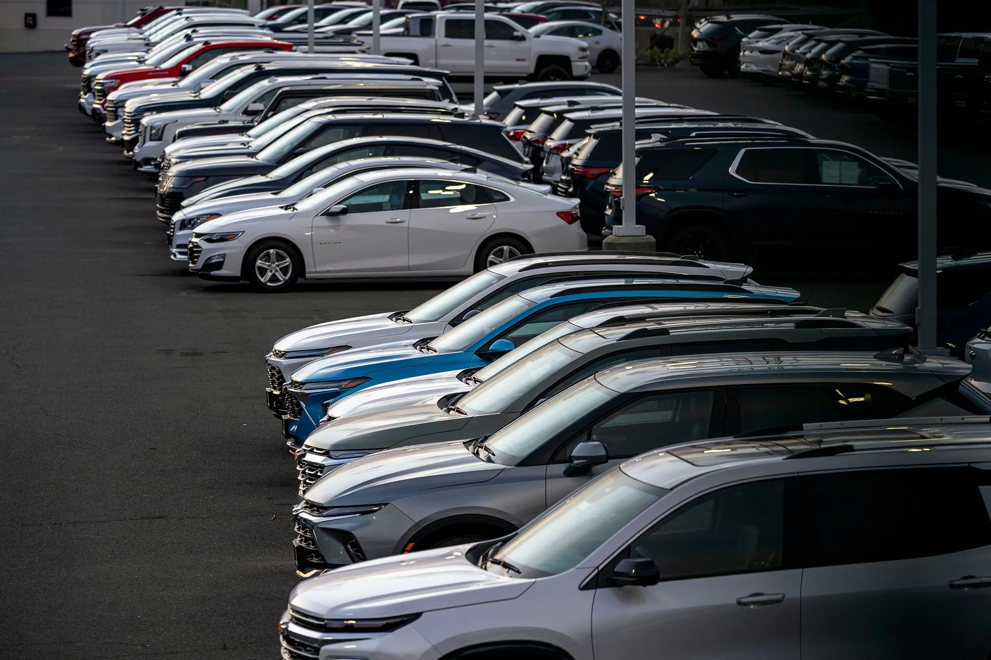 Vehicles at a dealership in Vallejo, California.