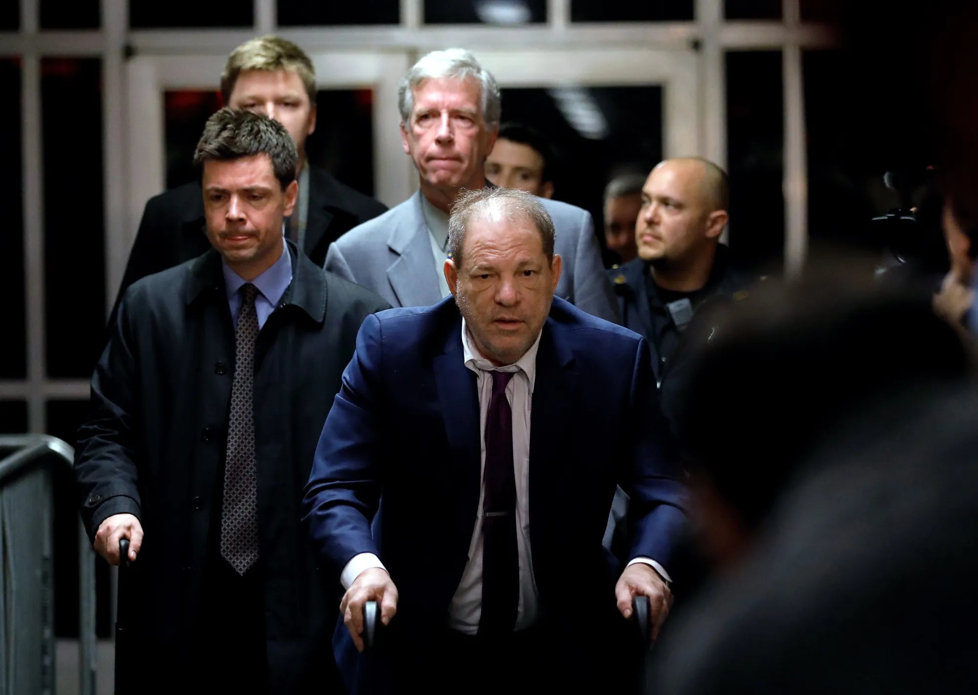 Harvey Weinstein leaves court on Jan. 27.