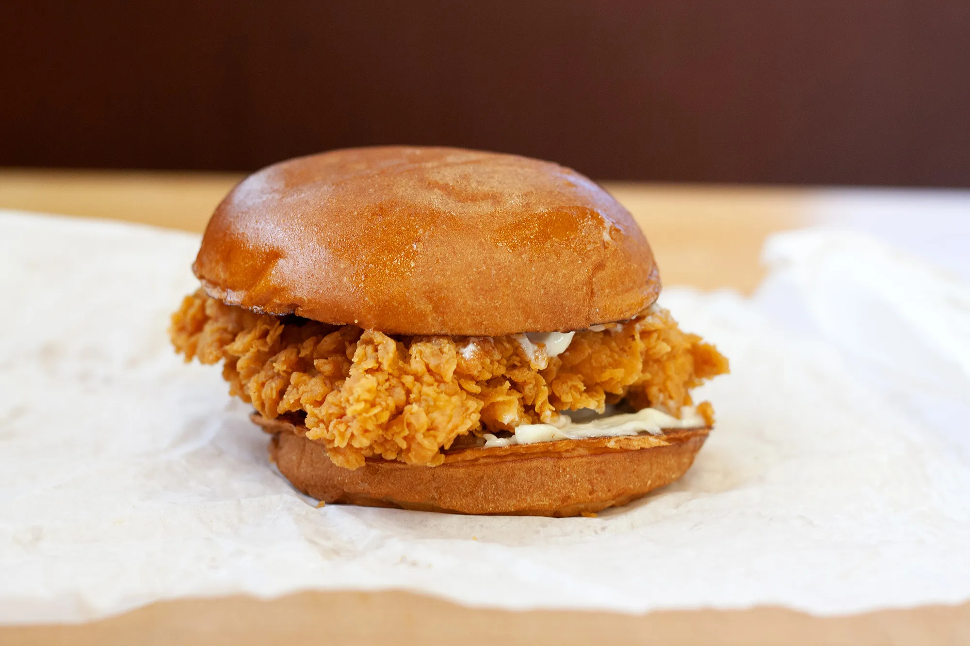 The chicken in Popeyes sandwich.