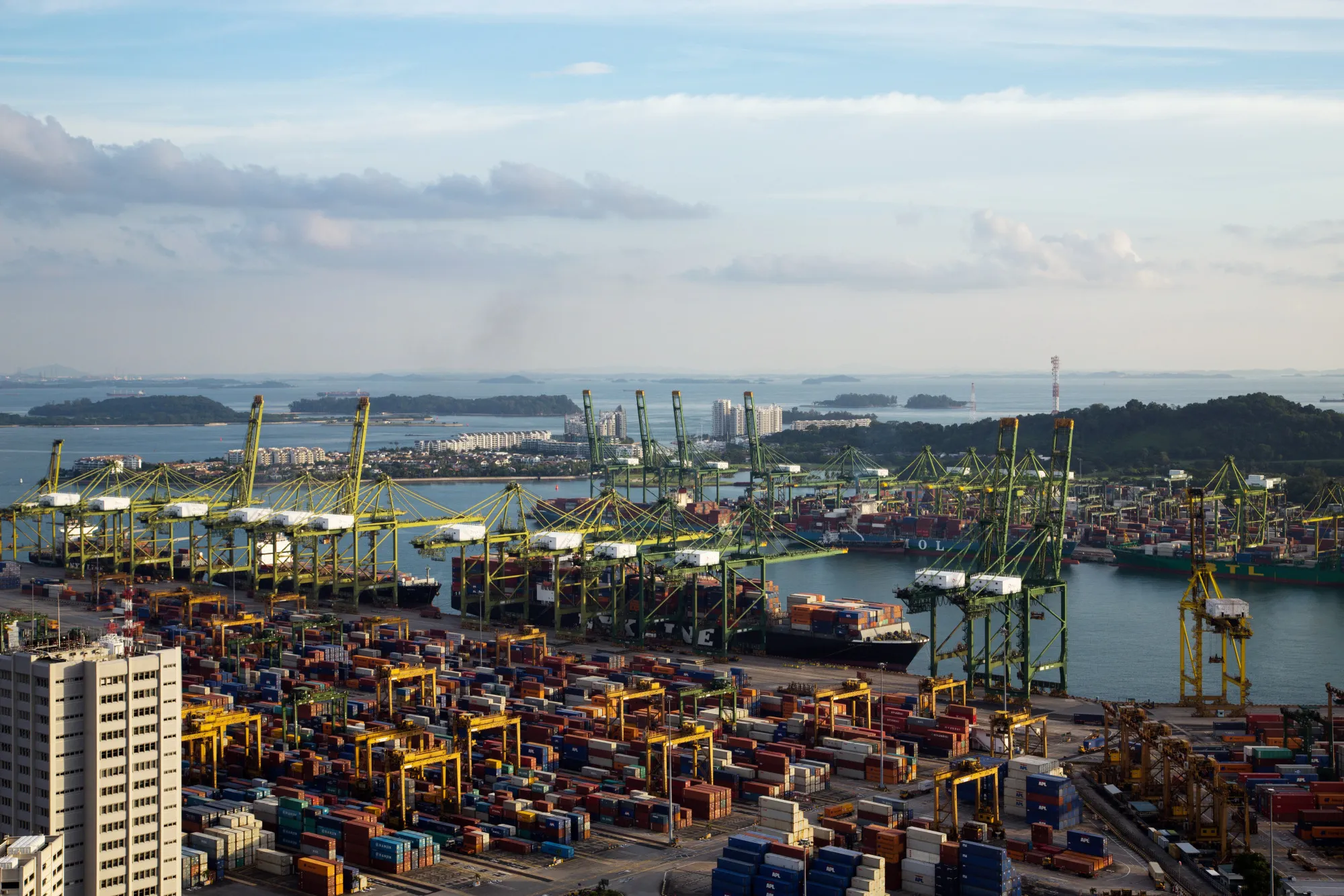 General Views Of The Port Of Singapore As Non-Oil Exports Continue To Fall