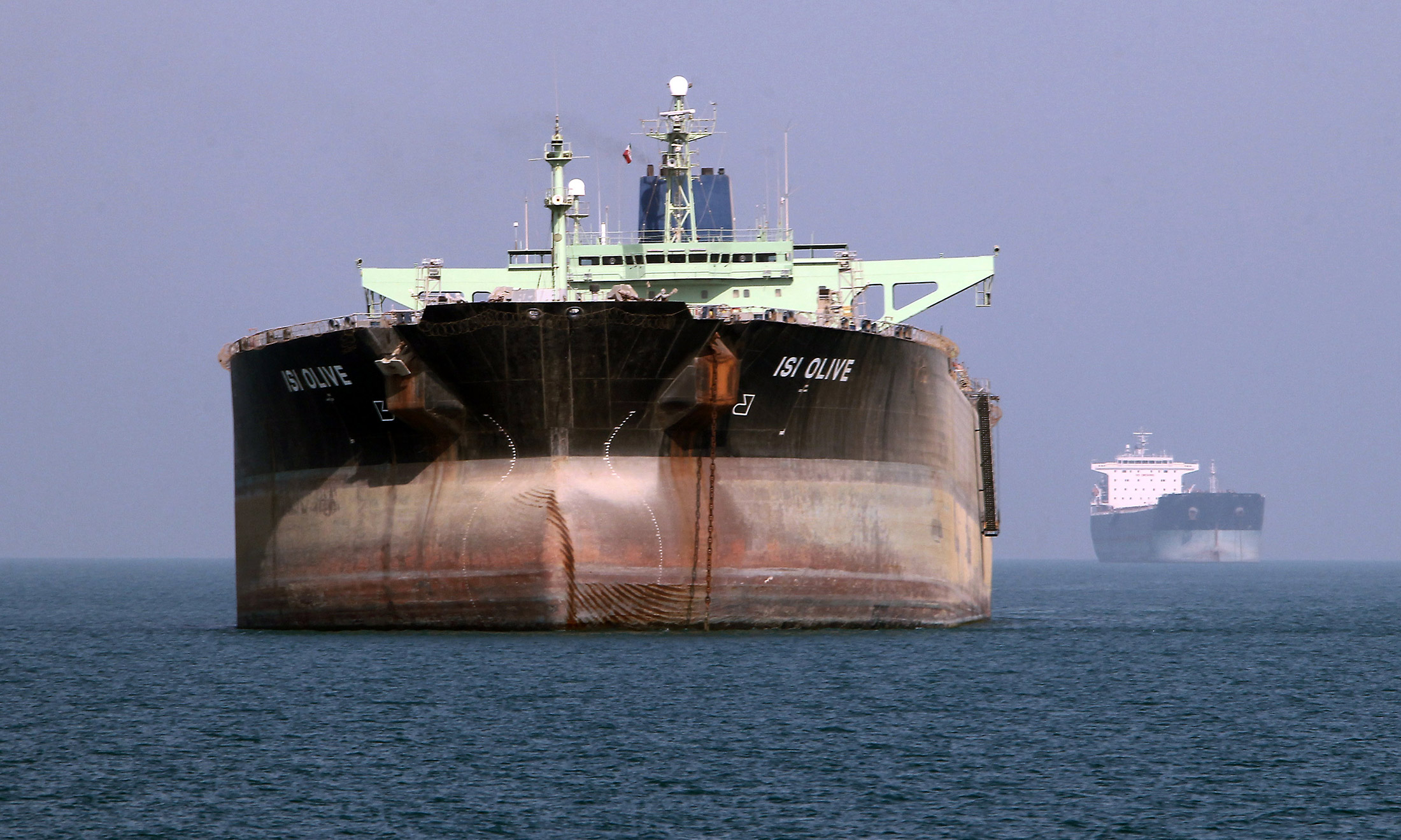 An oil tanker off the southern coast of Iran in 2012.

