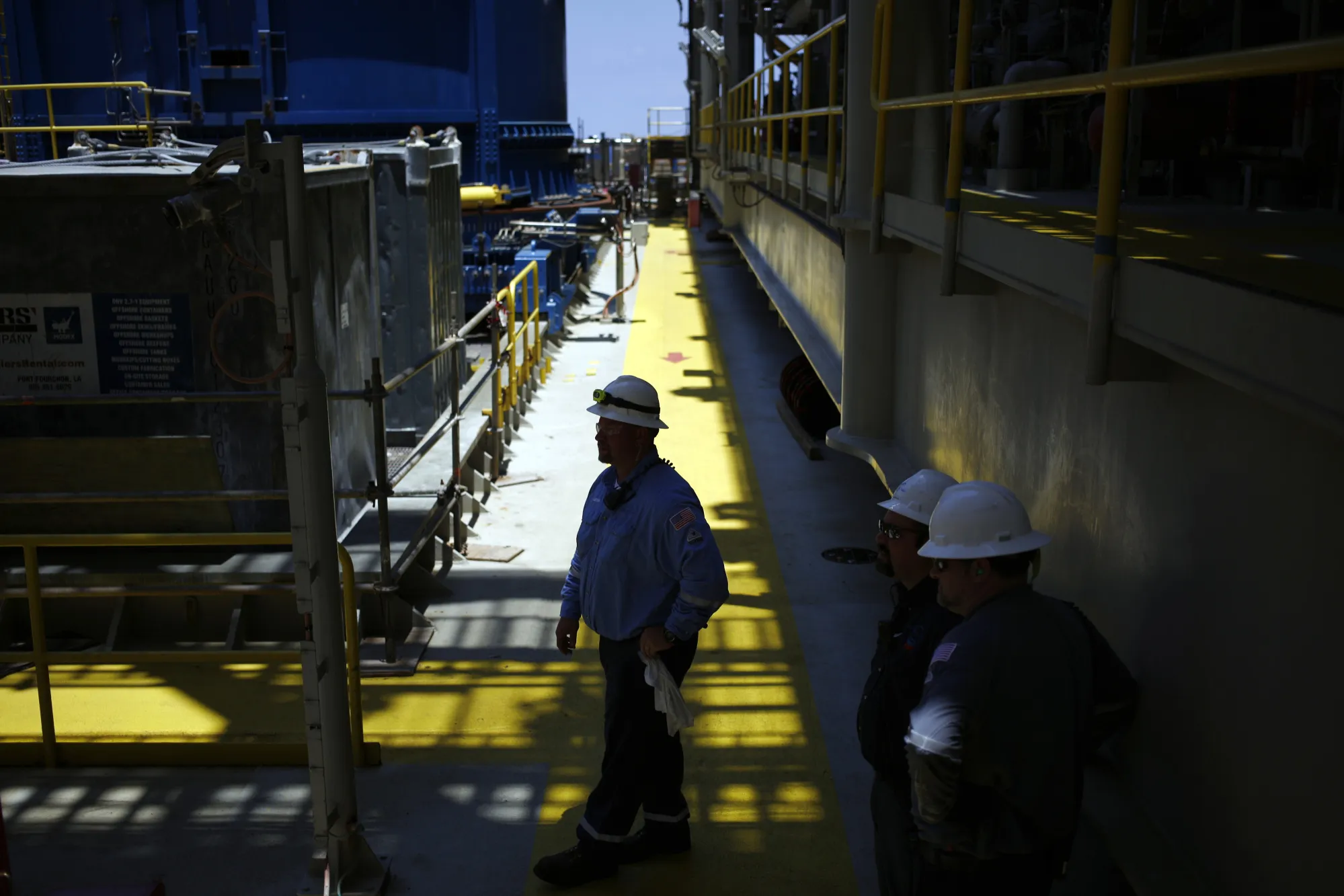 An oil platform in the Gulf of Mexico.