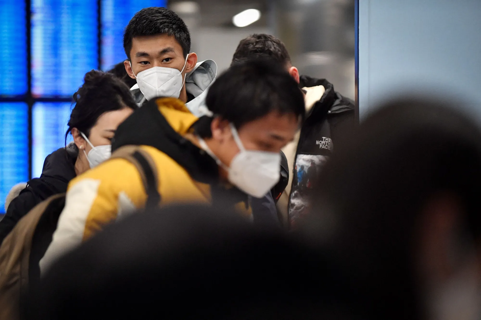 Passengers of a flight from China.&nbsp;