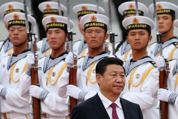 Inspecting the troops.
