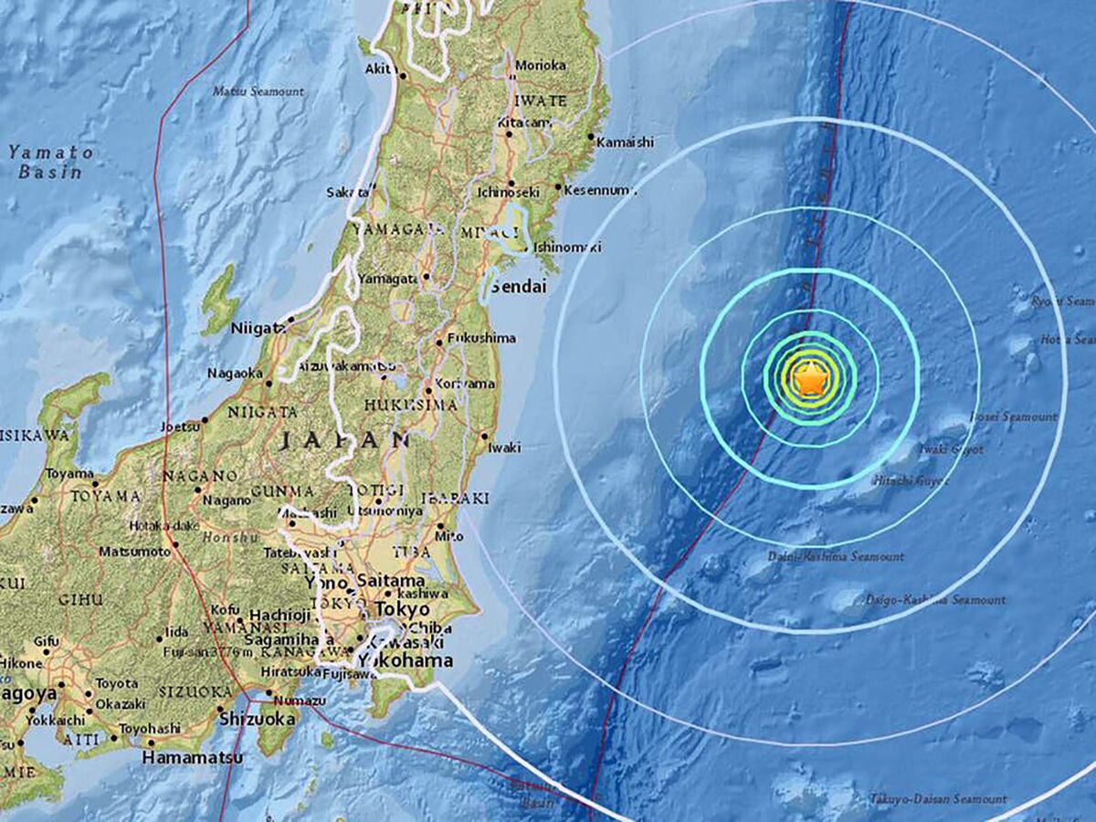 Карта землетрясений в японии