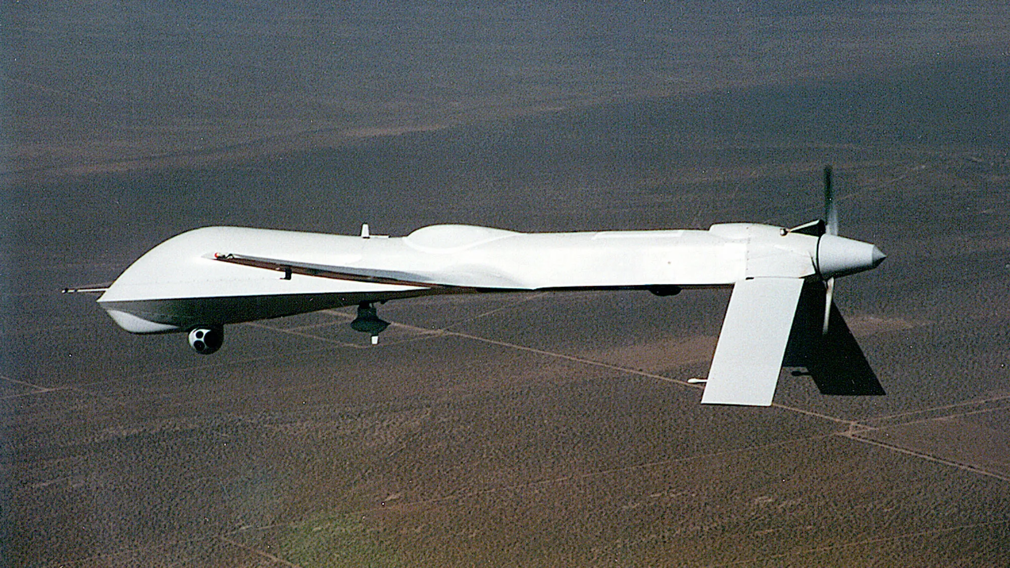 The MQ 'Predator' drone or Unmanned Aerial Vehicle (UAV) is shown in this undated handout photo from the aircraft's manufacturer, General Atomics.
