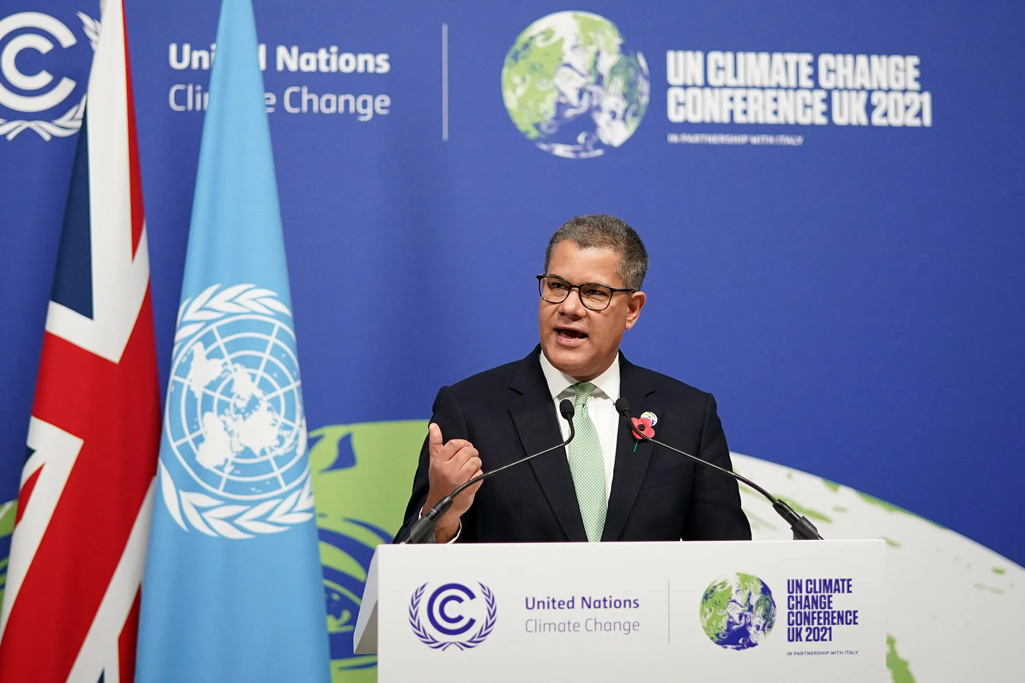 Alok Sharma at the close of COP26 on Nov. 13.