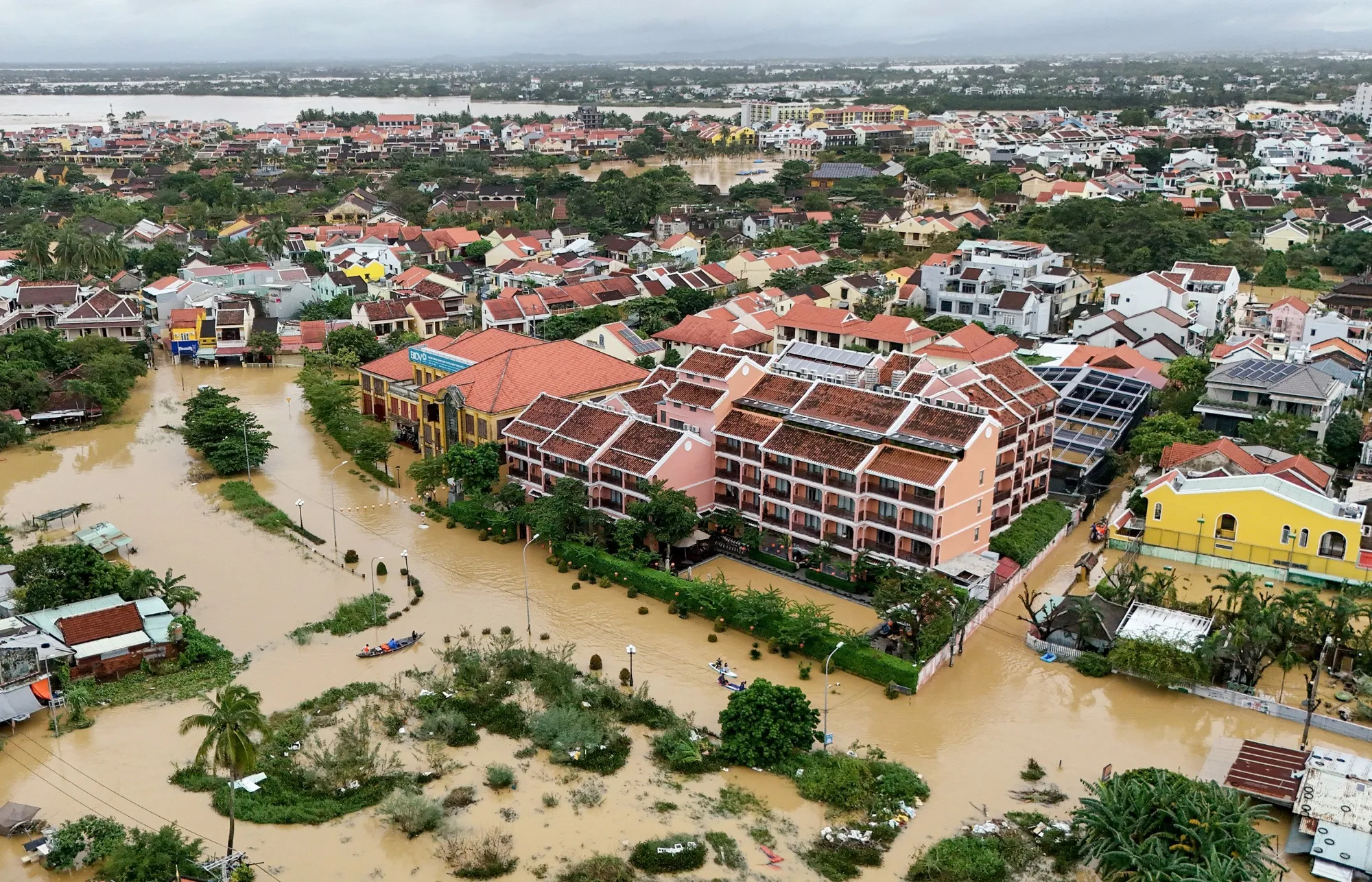 Floodwaters in Hoi An on Oct. 30.